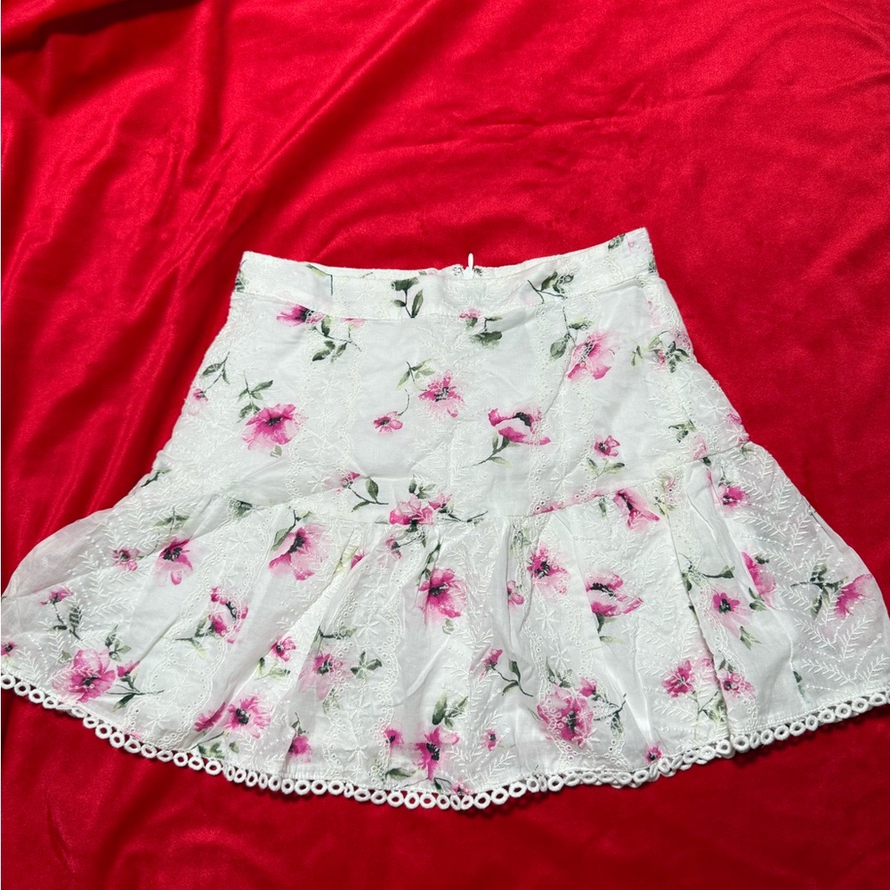 Forever 21 white floral skirt